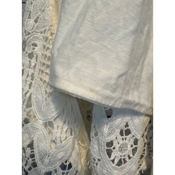 Express White Knit Lace Halter Top M - Picture 3 of 4